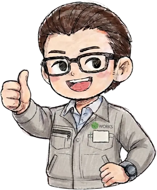 親指を立てるスタッフのイラスト